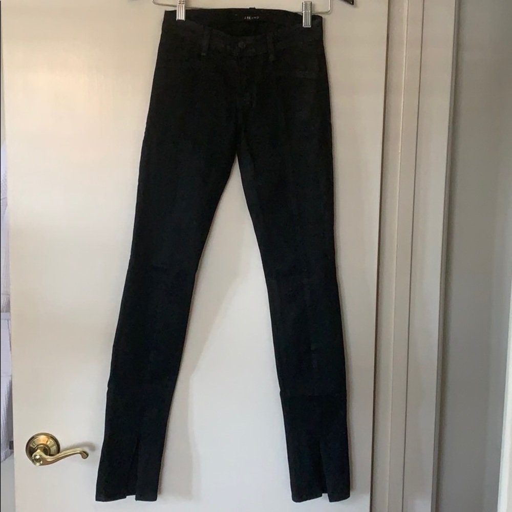 Black coated/wax J Brand jeans
